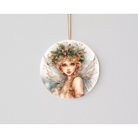 Twisted R Design Holly Christmas Fairy Ceramic Christmas Ornament, Christmas Tree Decorations