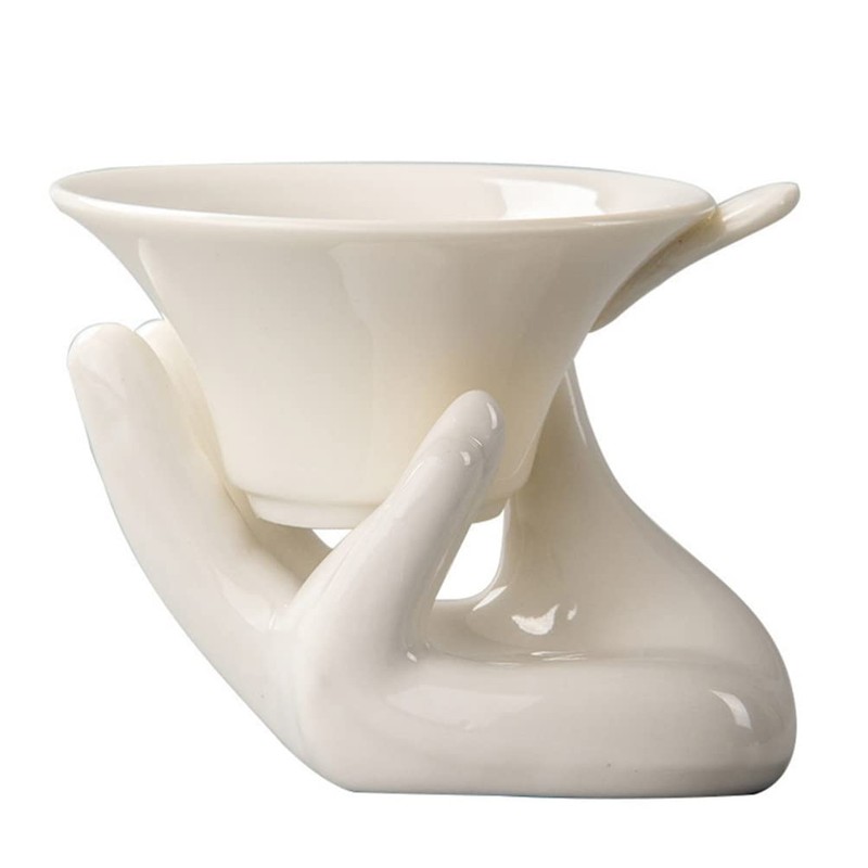 2Pcs Ceramic Hand Frame Boiled Egg Holder Breakfast Egg Stand