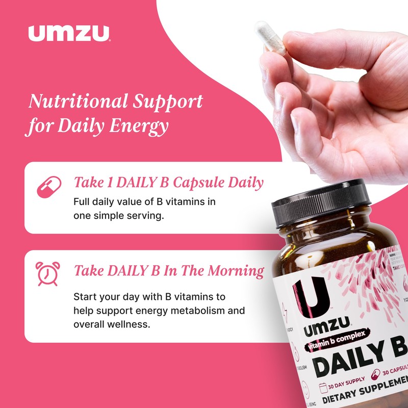 UMZU Daily B, 30 Day Supply – Complete Vitamin B
