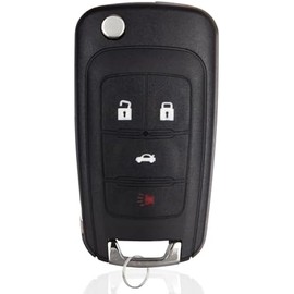 Car Key Fob Keyless Entry Remote Flip Replacement for 2010-2019 Chevy Cruze Camaro Impala Equinox Malibu Sonic/GMC Terrain/Buick Lacrosse Regal Verano Encore Car Key Replacement for OHT01060512 4-Btn