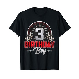 Race Car 3rd Birthday Boy Party Racing 3 years old Pit Crew T-Shirt