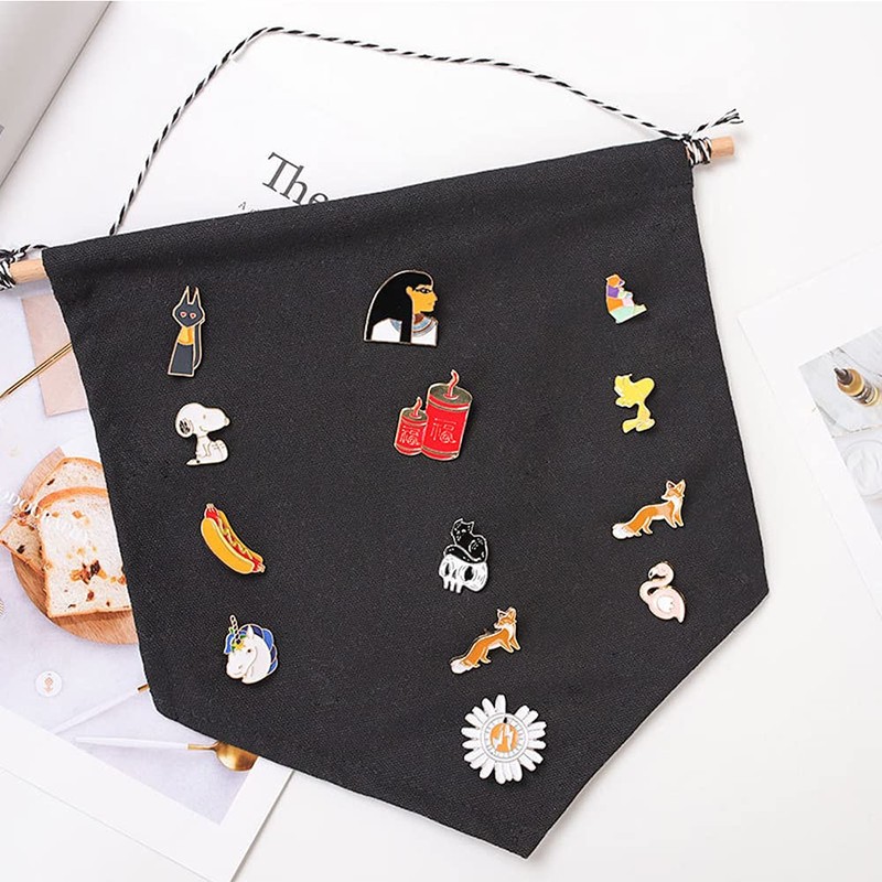 Blank Cotton Canvas Banners, Enamel Pin Wall Display Banner for