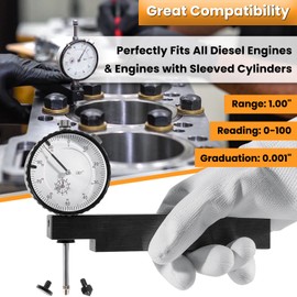 6434 Sleeve Height and Counter Bore Gauge for All Diesel Engines Cylinder Bore Gauge Range 0-1.00", Graduation 0.001", Reading 0-100