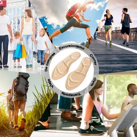 Par De Plantillas De Memoria Diseñadas Para Reducir Fatiga Y Dolor En Pies Tobillos Y Piernas Para Uso Diario Recortables (BEIGE, 23-26)