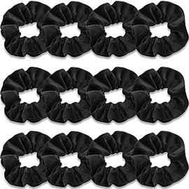 VENUSTE Haargummis Scrunchies aus Samt für Damen, Weiche elastische Haarbänder Haarschmuck, Schwarz, 12 Stück