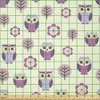 Lunarable Owls Fabric by The Yard, Owl Cartoon Pattern Feminine