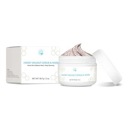 Honey Walnut Facial Scrub - Floral Blend For Sensitive Skin 100ml Natural, Vegan Face Exfoliator For Soft, Smooth Skin, Facial Cleansing Softening Skin Scrub