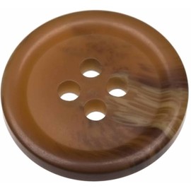 Pack of 6 Dark Brown 20mm Round Faux Horn Sew On Plastic Buttons for Coats Jackets Cardigans Flat 4 Holes 32L