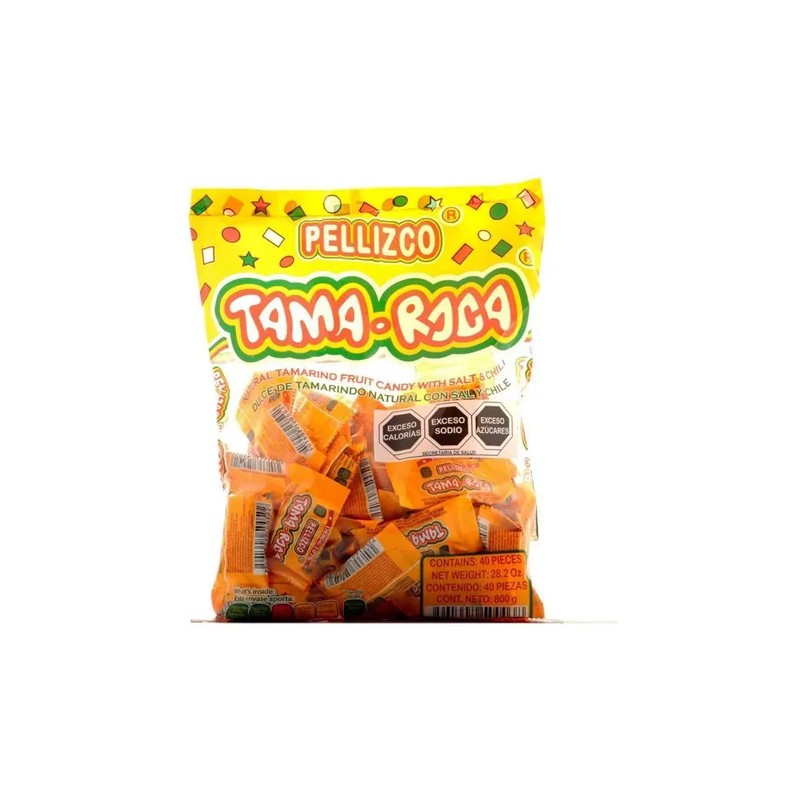 Pellizco Tama-roca Tamarindo Con Chile 40 Piezas