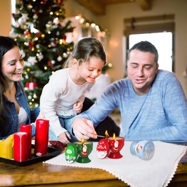 Set of 4 Christmas Snowman Santa Claus Scented Candles Gift Set for Home Women, 4.4oz Natural Soy Wax Strong Cedar, Lavender, Apple&Cinnamon and Vanilla&Jasmine Aromatherapy Candles