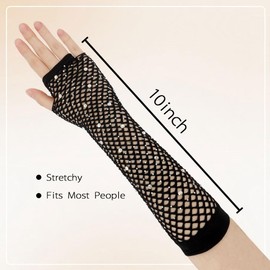 Fishnet Gloves, Mesh Gloves, Black Fishnets, Fishnet Gloves Fingerless, Black Sparkly Fishnets Gloves, 80s Accessories for Women, 80s Outfit Woman, Fishnet Sleeves, Y2k Accessories, Rhinestone Gloves