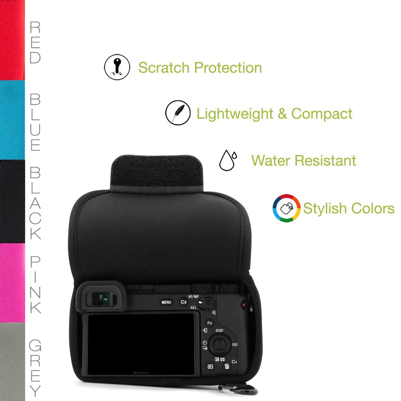 MegaGear Neoprene Case Compatible with Sony Alpha A6600 (18-135mm) -
