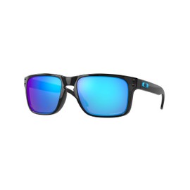 Oakley OO9102 Sunglasses Bundle: OO 9102 9102F5 Holbrook Polished Black Prizm and Large Blue leash Accessory kit