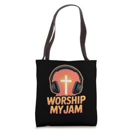 Worship My Jam Christian Praise Music Design Tote Bag