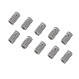 WITTKOWARE 2.6 mm Dwarf Couplings with Screw Connection (Suitable for 2.6 mm Dwarf Plugs), Pack of 10, Grey