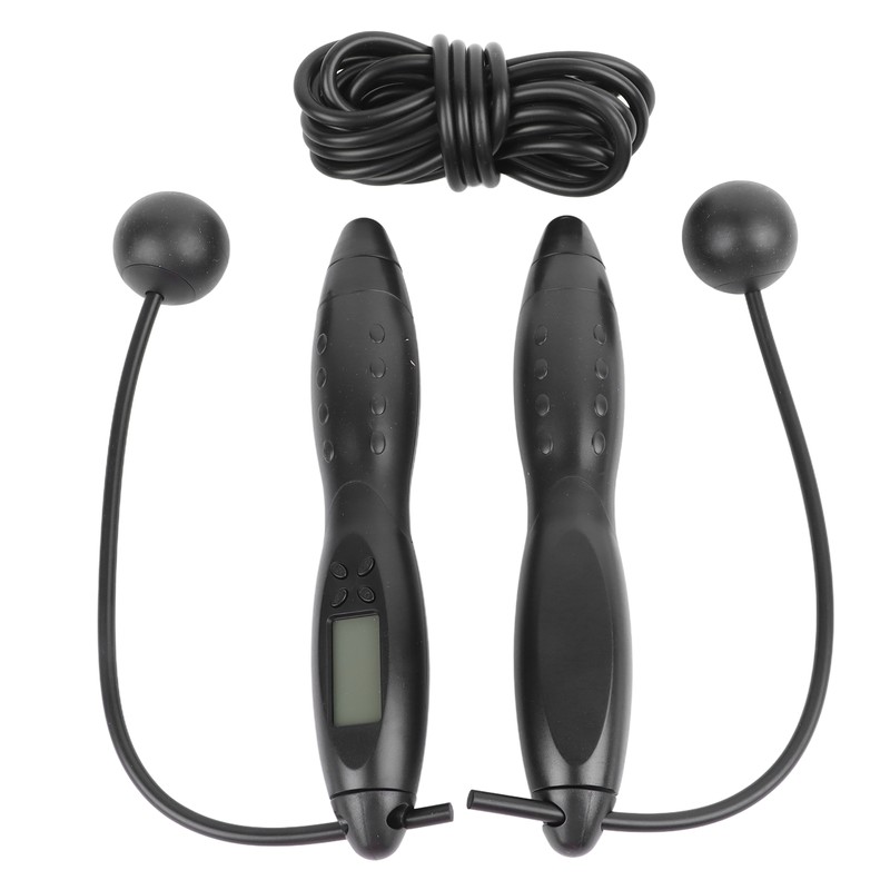 Black Smart Electronic Jump Rope with Counting Function Adult Fitness