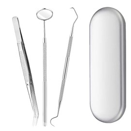 Dental Care Tools Kit, 100% Surgical 304 Stainless Steel Dental Pick Tartar Scraper Tooth Cleaner, Oral Care Hygiene Set with Storage Case