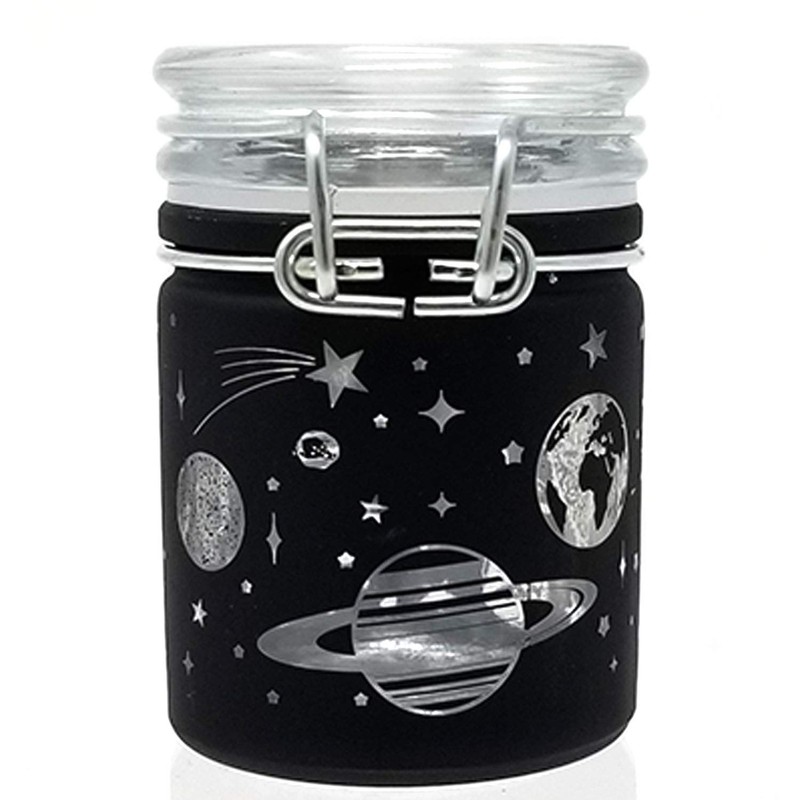 Airtight Glass Herb Stash Jar with Clamping Lid in Choice