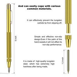 Glieskir 2 Pack Tungsten Carbide Scriber with Magnet,with Extra 12 Replacement Marking Tip And 6-Inch Ruler,Etching Engraving Pen for Glass/Ceramics/Metal Sheet.