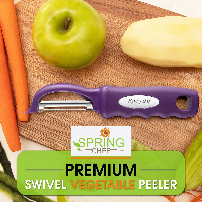 Spring Chef Premium Swivel Vegetable Peeler, Soft Grip Handle and