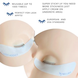 MA LASH Reusable Silicone Eye Pads - Set of 2 (1 Pair) - Eyelash Extension Under Eye Patches for Lash Lift, Lower Lash Isolation, Sensitive Skin, and Removal - LASH ADDICT (1 pair)