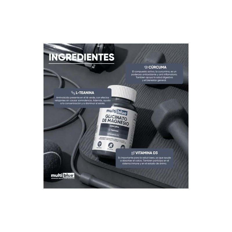 MULTIBLUE Glicinato de Magnesio | Adicionado con L -Teanina y