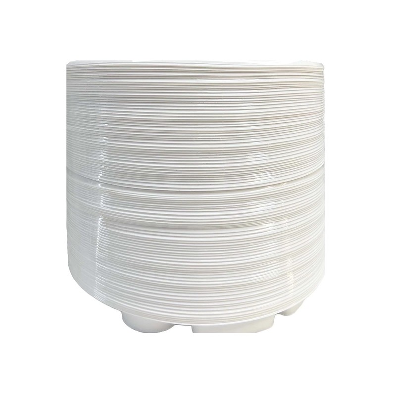 Pooja Bazar 9 Compartment White Disposable Party Thali Plates (White,