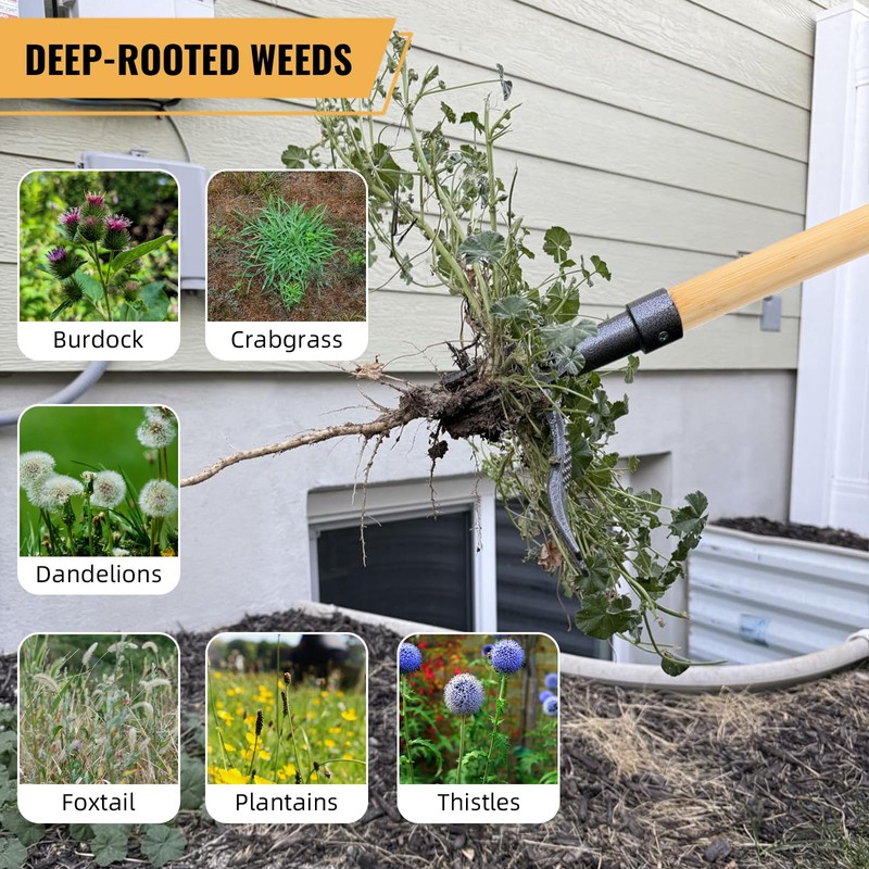 MASYHLEST Weed Puller Tool, Stand Up Weed Remover Tool with