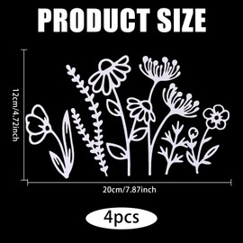 beinkmake 4Pcs Wildflowers Car Decal Bumper Sticker Wildflower Fun Car Decal Waterproofs Headlight Window Decal for Vehicles Auto Body Cars Scooter Motorcycle Helmet