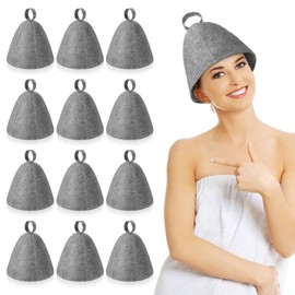 Jiuguva Sauna Hats Wool Sauna Hats Russian Hat for Sauna Banya Sauna Hats for Women Sauna Shower Accessories(Gray, 12 Pcs)