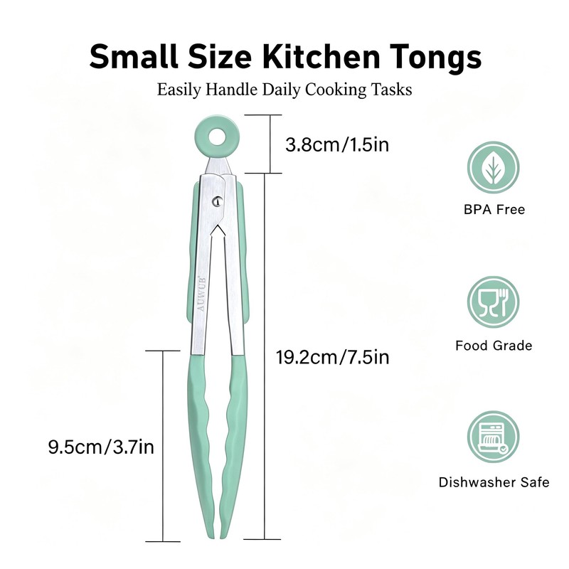 7 Inch Silicone Kitchen Tongs,Heat Resistant Cooking Utensils