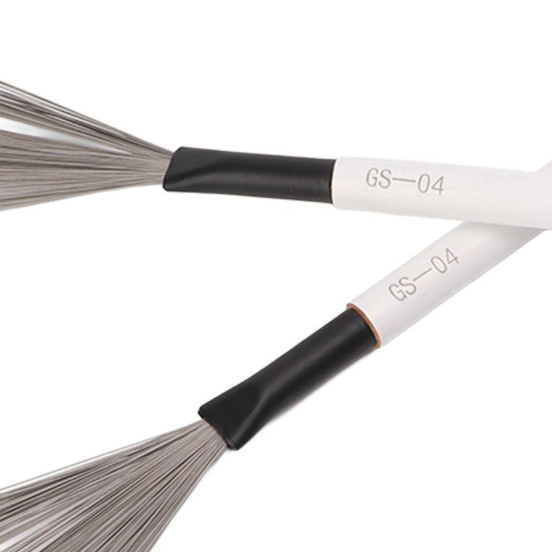 Drum Brush Steel Wire Maple Wooden Handle Percussion Tool Instrument