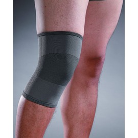 Max Advance Bamboo Charcoal Knee Support– Organic Fiber Knee Brace – Athletic Knee Brace –Knee Brace for Sprain, Strain, Muscle Soreness, Increased Blood Circulation by Solace Care (Unisex) (S, Grey)