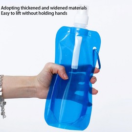 WIKEXINGLONGER 3 PCSFolding Water Bottles Foldable Sports Bottle Water Bottle Reusable Drinking Water Bottle with Clip for Biking Hiking Travel Outdoor Activities 480ml