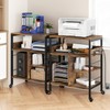GAOMON Printer Stand, Large Printer Table with Power Outlets and