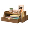 HZE Wooden Desk Organizer with Drawers, Rustic 3-Tier Office Desktop
