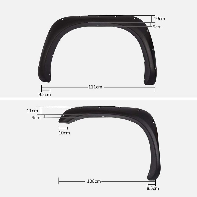 PIT66 4 Pcs Rugged Fender Flares Compatible with 2002-2008 Dodge
