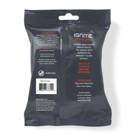 Ignite Mens Body Wet Wipes, Extra Thick 8" x 8" Shower Wipes, Revitalizing Scent, 10 Count