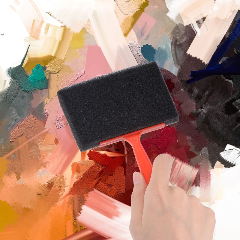 sourcing map 4 Inch Foam Paint Brushes Bevel Edge with