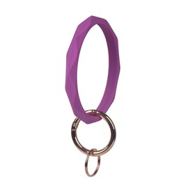 YAKA Silicone Wrist Rhombic Keychain Circle Bracelet Rubber Bangle Round Keyring (Purple)