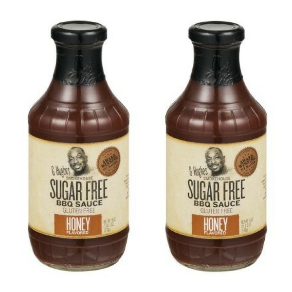 G Hughes Smokehouse Sugar Free BBQ Sauce, Honey 18 Oz (2 pack)
