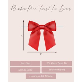 Twist tie Bows (120 Count, Christmas 3 Colors)