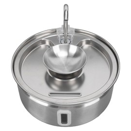 Cat Water Fountain Stainless Steel, 3.2L Automatic Pet Fountain Dog Water Dispenser with Water Level Window, Quiet Dog Faucet Drinking Water Bowls Fountain for Multiple Cats Indoor