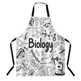 BGBDEIA Biology Science Theory Apron for Women Men, Adjustable Apron Cooking Kitchen Chef Apron for Home Kitchen, Baking Gardening BBQ, Coffee House, Restaurant