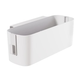 Bedside for Dorm , Plastic Bedside Hanging Organizer with Side Hooks for Phone Glasses Bottle Office Supplies in Dorm Room RV, Bunk and Beds Rails (White)