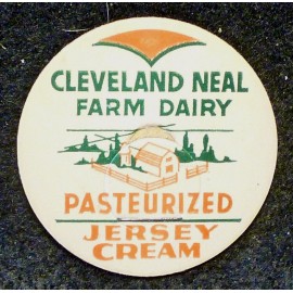 CLEVELAND NEAL FARM DAIRY - PASTEURIZED JERSEY CREAM  - MILK BOTTLE CAP - 42mm