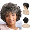 Sallcks Short Curly Grey Wigs for Women Soft Synthetic Heat