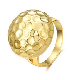 Aprilery Gold Rings for Women, Fashion Gold Statement Ring Gold Band Non Tarnish Trendy Hypoallergenic Ring Jewelry (Carve, 8)