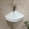 HOROW Corner Bathroom Sink, 18"x 13" White Porcelain Wall Mount