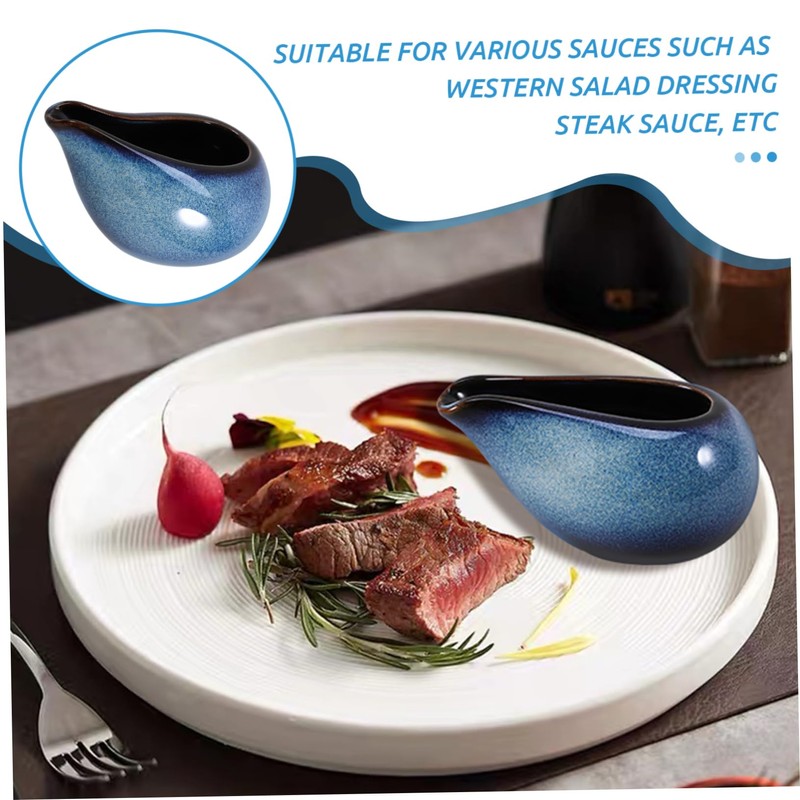 Zerodeko Ceramic Sauce Pitcher Gravy Boat for Custard Beautifully Crafted
